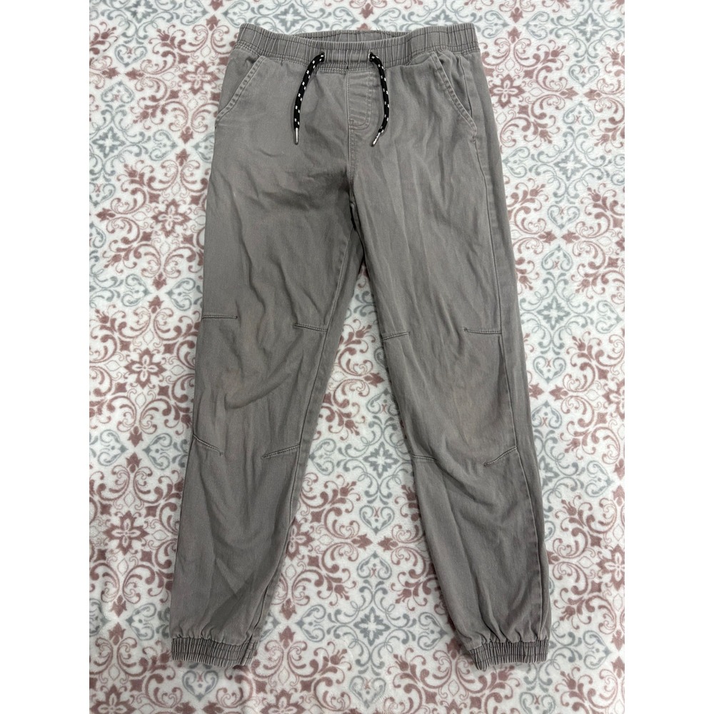RGSTR Boys Gray Jogger Pants Elastic Waist Drawstring SZ M 10/12 Articulated Kne